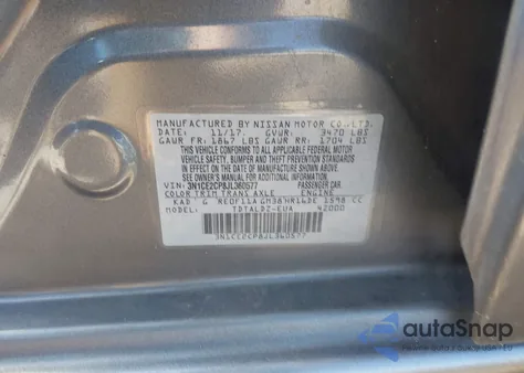 2018 Nissan Versa Note Sv из США, поврежденный, VIN 3N1CE2CP8JL360577